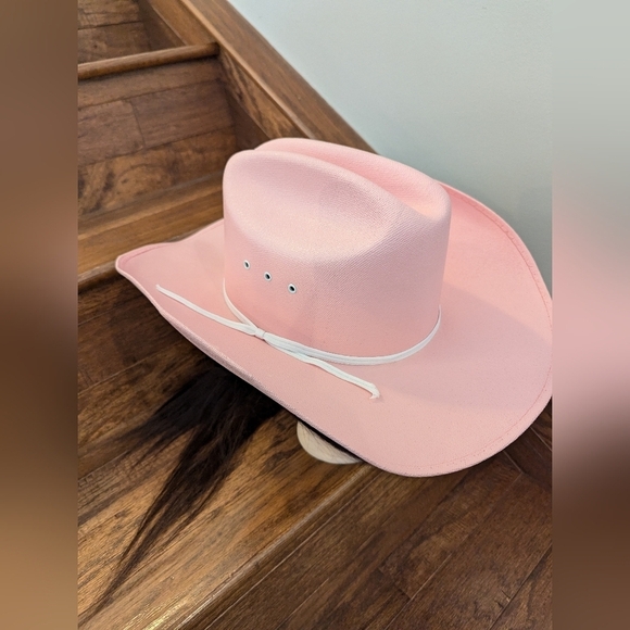 WESTERN EXPRESS CATTLEMAN PINK STRAW COWBOY HAT. adult Size Small Medium - Picture 12 of 15